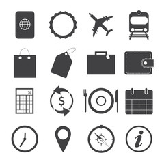 Black and White Travel Icons.Vector EPS10 - 63953669