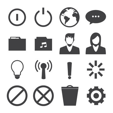 Black and White mobile phone icons connection set