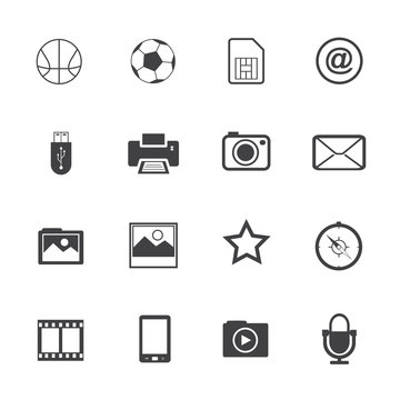 Black and White mobile phone icons