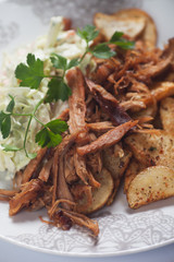 Pulled pork with roasted potato