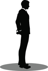 business people standing silhouette