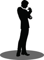 business people standing silhouette