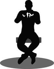 business people meeting sitting silhouette