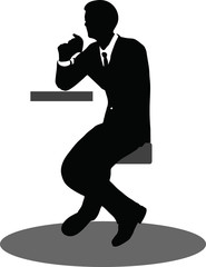 business people meeting sitting silhouette