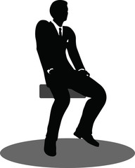 business people meeting sitting silhouette