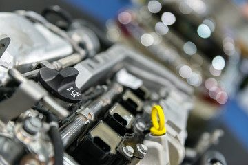Detail photo of a car engine