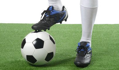 Bal&oacute;n y judgador de f&uacute;tbol