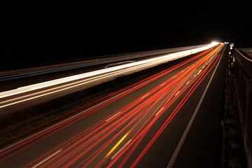 Fototapeta na wymiar Highway in Germany at night and darkness