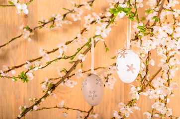 Eggs on a flowering branch