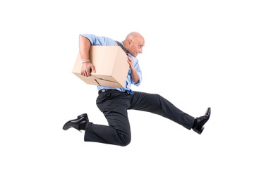 Businessman with boxes