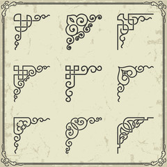 Vintage design elements corners