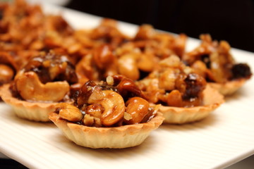 mini Mixed nuts pie on white