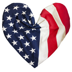 American flag, heart shape - 63960066