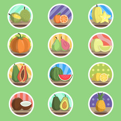 Tropical Fruit Flat Icon