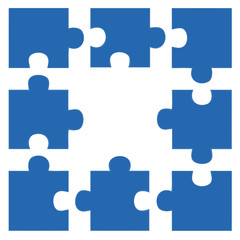 Teamwork Cooperation - Blue Puzzle - g849