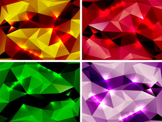 Set of abstract colorful backgrounds polygonal