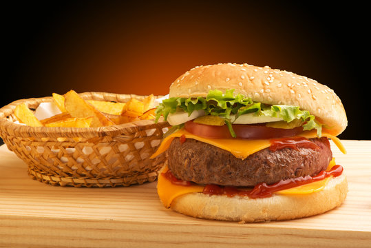 Hamburger and french fries III