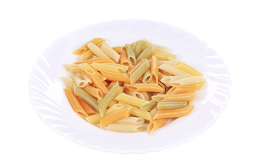 Colorful penne pasta.