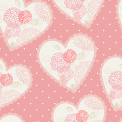 seamless floral hearts