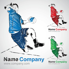 hand hanballeur handball joueur club logo sport