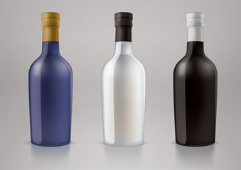 Vector blank alcohol bottles for new design liquor or port wine