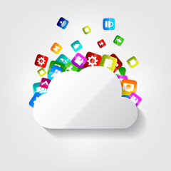 Cloud icon. Application button.