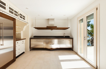 Interior of a new empty house, classic kitchen