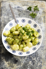 Potato gnocchi with pesto sauce