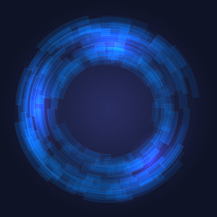 Abstract Technology Blue Circles Background. Vector