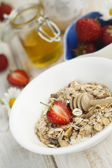 Granola with strawberry