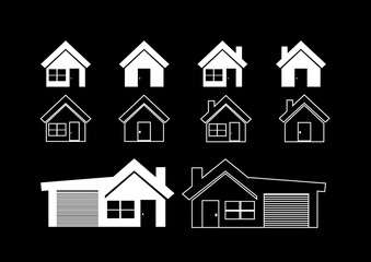 Home icon and Real estate concept