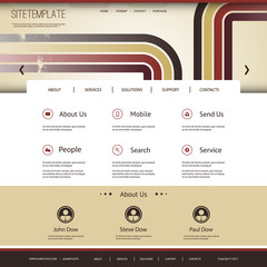 Website Template with Abstract Retro Styled Header Design