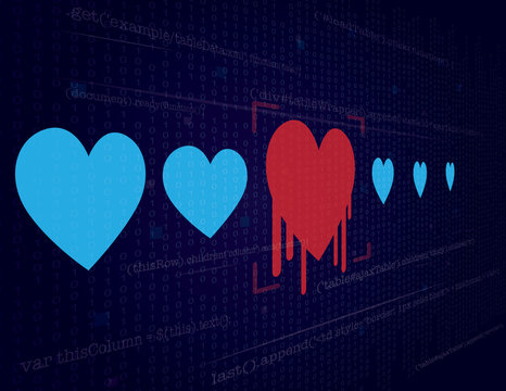 Heartbleed-Cyber security & Hacking Concept-Vector Background