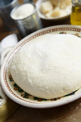 Pizza dough with semolina flour
