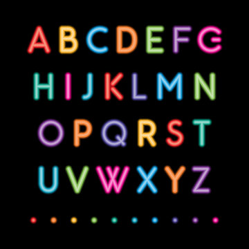 neon capital alphabets