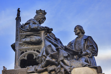 1492 Isabella with Columbus Statue Built 1892 Andalusia Granada