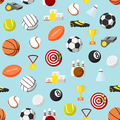 Seamless sports pattern background