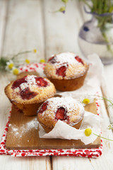 Strawberry and vanilla muffins
