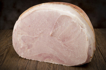 Ham close up on the wood table