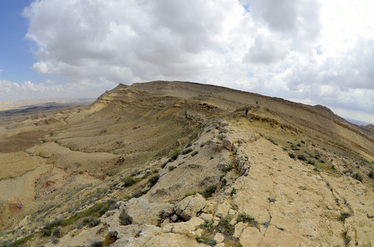 The Big Crater mountain landscape in Negev desert.