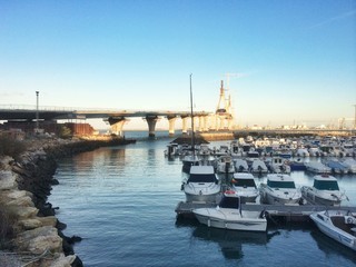 Port with boats at Cadiz, Spain