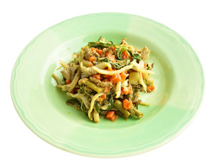 Oyster mushroom fried vegetarian isolated