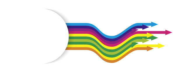 the wavy arrows with blank badge