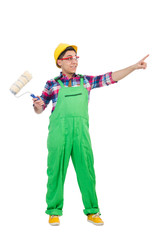 Funny painter isolated on white