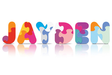 Vector JAYDEN written with alphabet puzzle