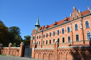 Fototapeta na wymiar Architecture en briques de Cracovie, Pologne