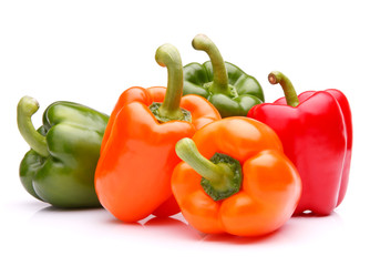 Sweet bell pepper isolated on white background cutout