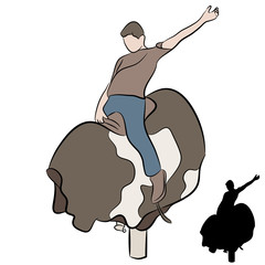 Man Riding Mechanical Bull