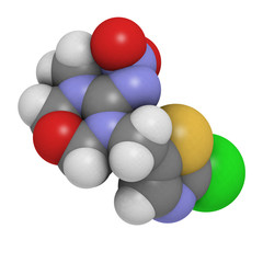 Thiamethoxam neonicotinoid insecticide molecule.