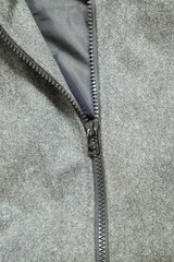 Gray jacket and zipper
